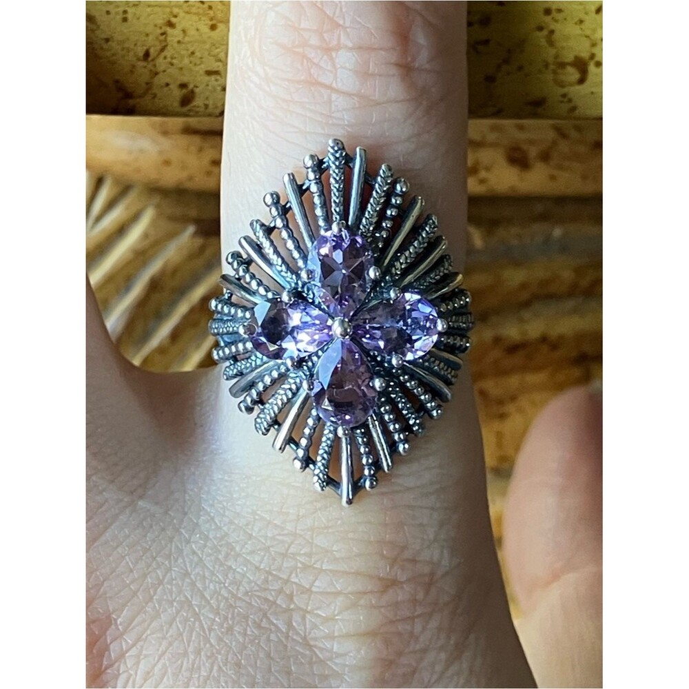 Rose de France Amethyst Sterling Silver Ring Size 9